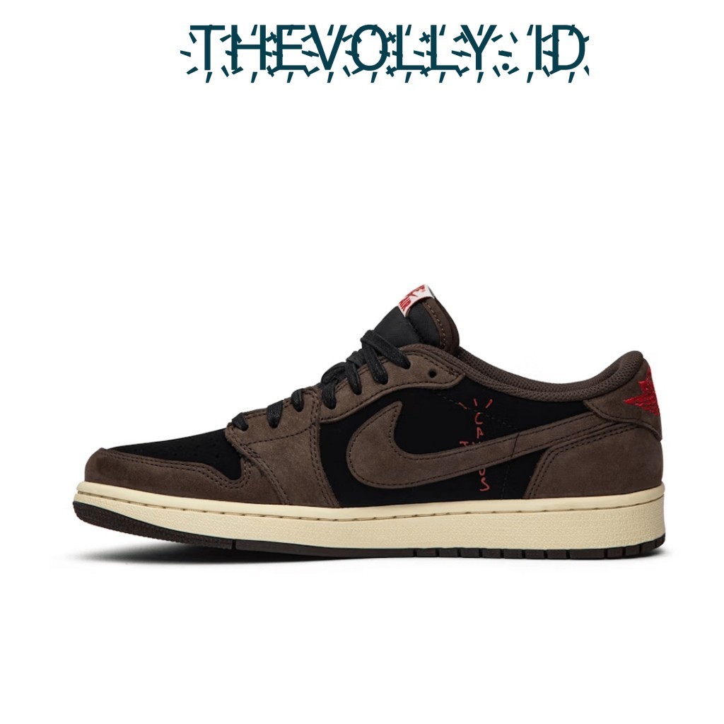 Sepatu Nike Air Jordan 1 Retro Low OG SP Cactus Jack Dark Mocha BNIB Original / Sneakers Pria