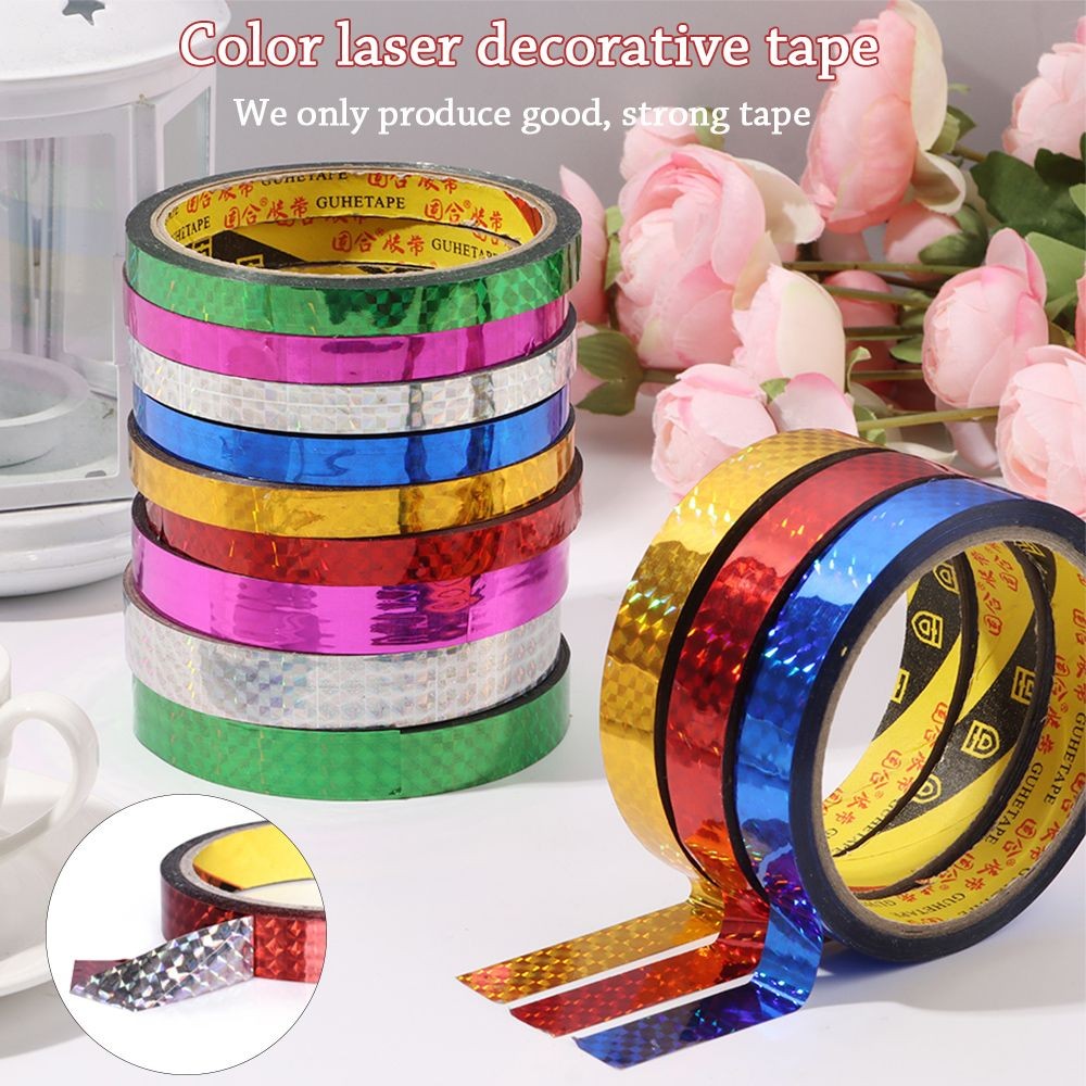 

1 Roll Stickers Office Tapes DIY Colorful Laser Tape Decorative Sticky Stationery Adhesive Sticker Kids Scrapbooking Tools