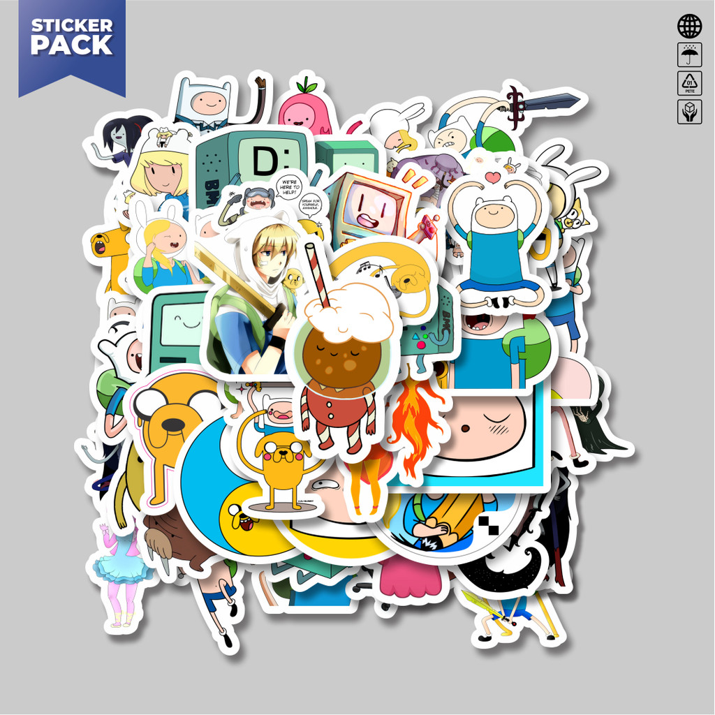 

[100PCS]Stiker Pack Stiker Kartun Series Adventure Time Character Mix 6 Aesthetic Vinyl Anti Air Dekorasi Sticker Laptop Buku Journal Koper Helm Casing HP Gitar Helm Skateboard