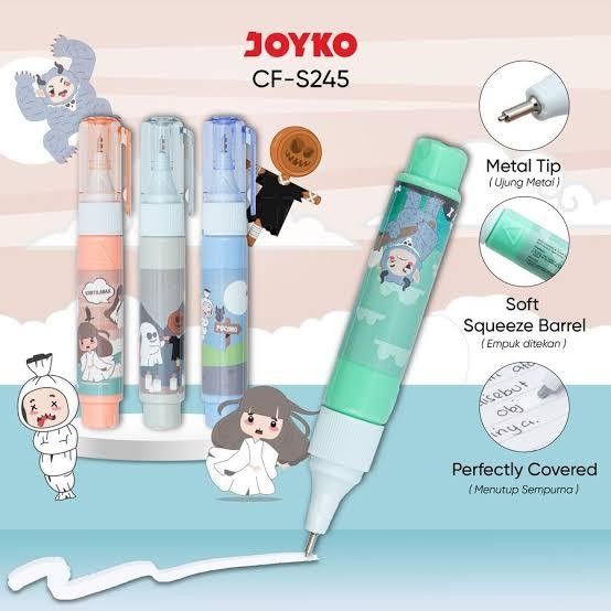 

Joyko Tipex Cair Karakter CF-S245 – Correction Fluid Pen Isi 12 Pcs per Box