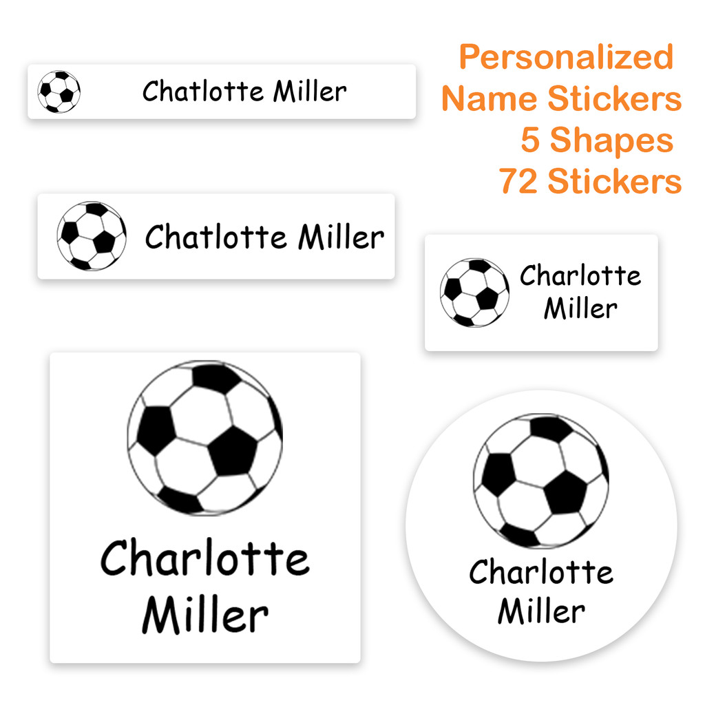

72pcs Personalized Waterproof Name Labels Kids Balls Peel Stick Stickers Custom School Daycare Camp Nursery Label Pack