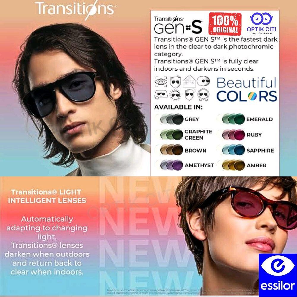 Lensa Kacamata Photocromic Crizal Essilor Transition Gen S Beautiful Colors Original