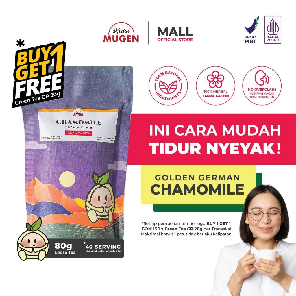 

Kedai Mugen - Chamomile Herbal Sleeping Tea/ Teh Anti Insomnia Kamomil 80g