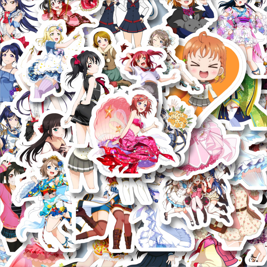 

100PCS Lucu Stiker Anime Series Love Live Character Mix 9 Stiker Aesthetic Stiker Anti Air Stikers Berperekat Waterproof sticker decal buat Motor Helm Buku Journal Koper Casing HP Laptop Botol Minum Hadiah anak