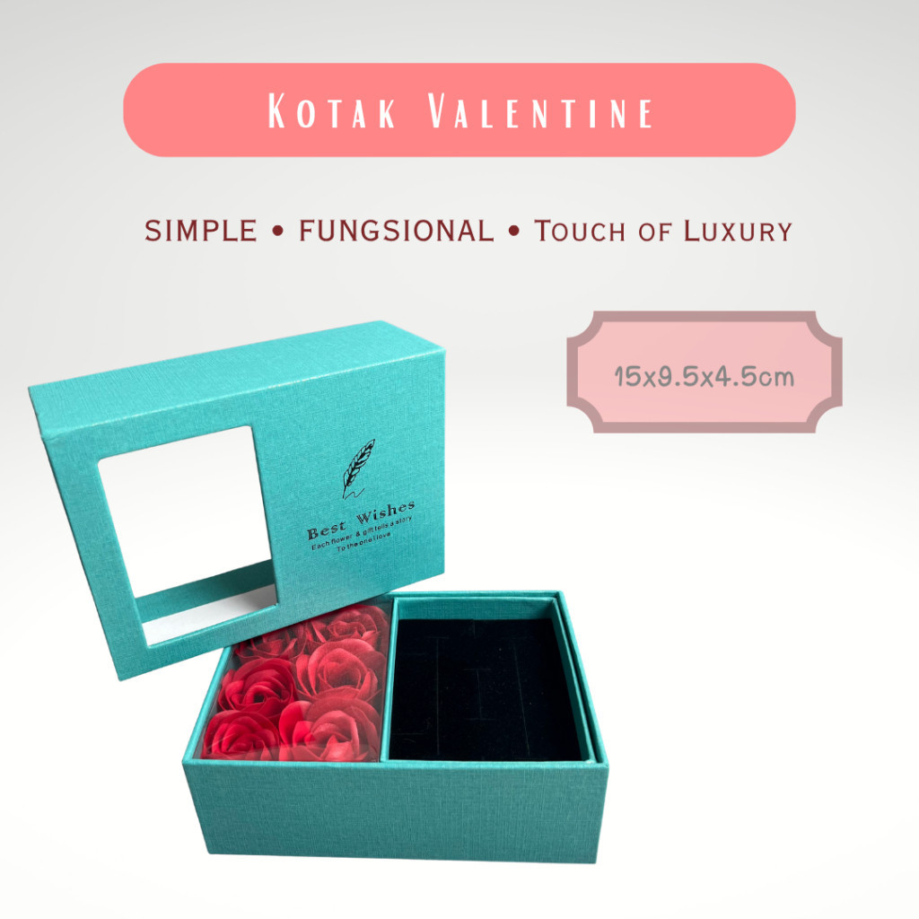 

(BISA COD) Kotak valentine bunga cantik premium bisa untuk cincin, gelang, kalung, anting