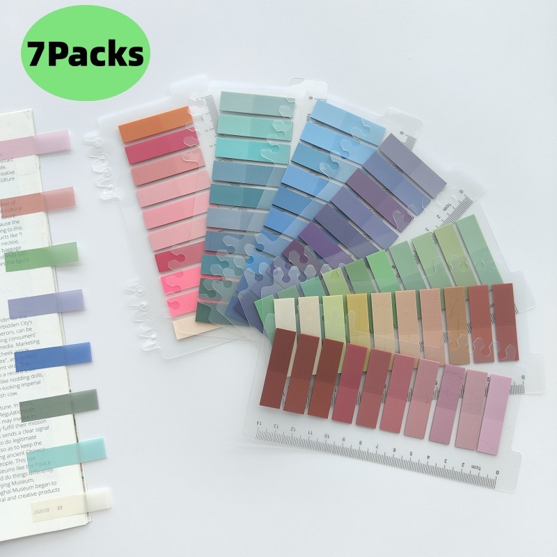 

1400Pcs Sticky Note Tabs for Page Marking PET Page Markers with Ruler Transparent Classify File Label Memo Stickers for Office