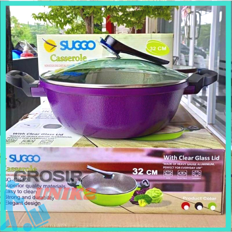 Casserole 32 Cm Suggo SG-CS32 | Cookware Suggo Casserole 32 Cm | Wok Pan Suggo 32 Cm BERKUALITAS
