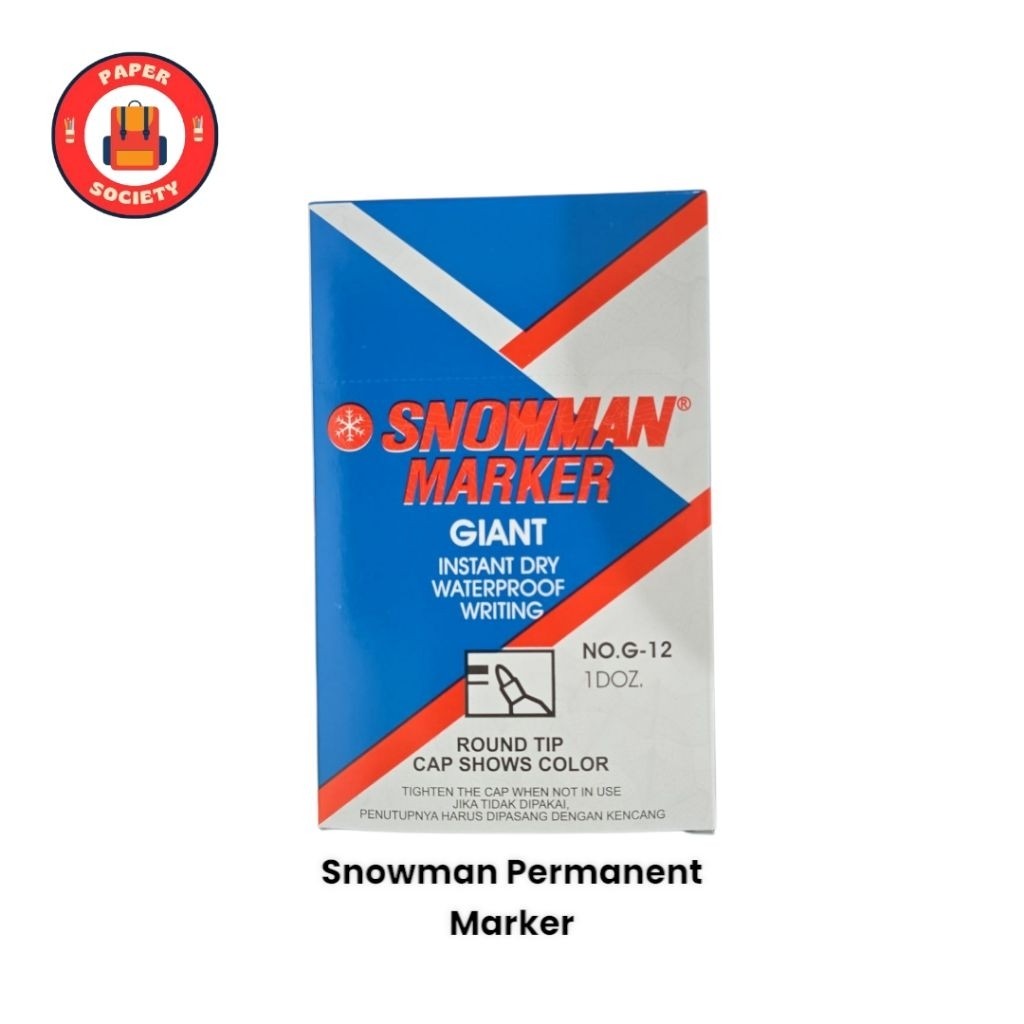

[ 1 Lusin ] Spidol Permanen Snowman G12 / Snowman Permanent Marker G-12