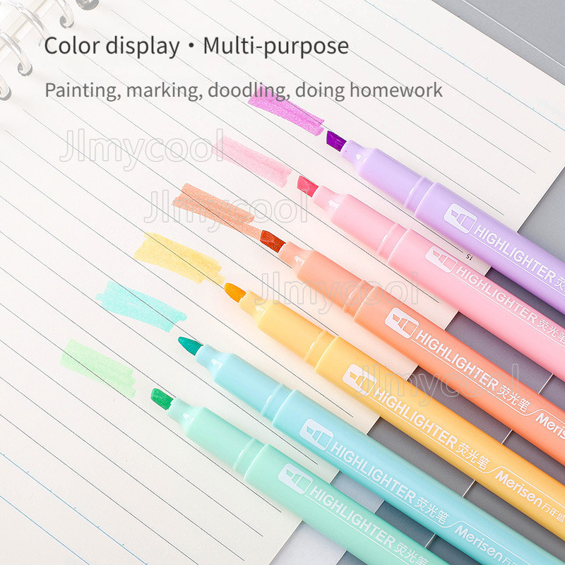 

Macaron 885-6 Color Highlighter Student Marker Doodle Pen with Morandi Fresh Candy Color Pen