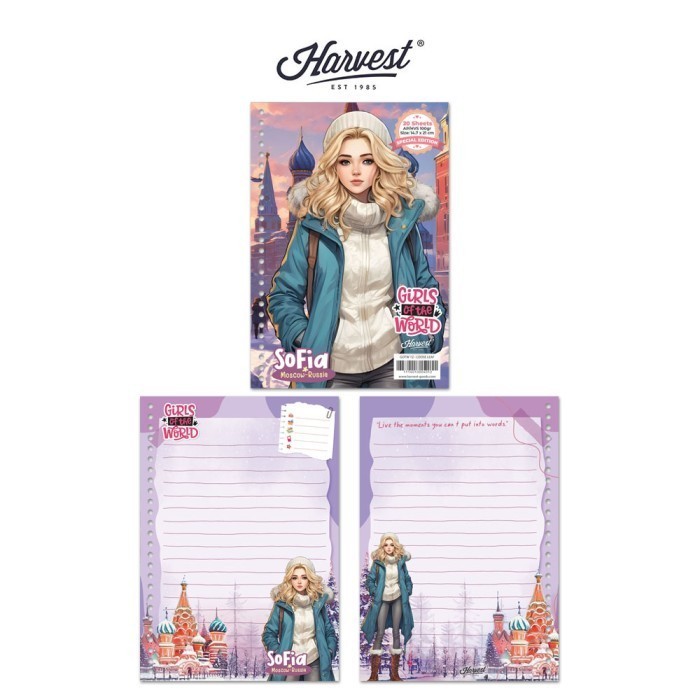 

COD Loose Leaf / Kertas Binder Harvest A5 Girls of The World #2 - Moscow