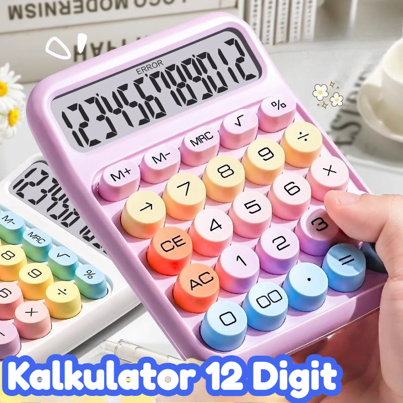

Kalkulator 12 Digit Warna Pastel - Desain Stylish & Elegan, Tombol Fleksibel untuk Kantor/Sekolah
