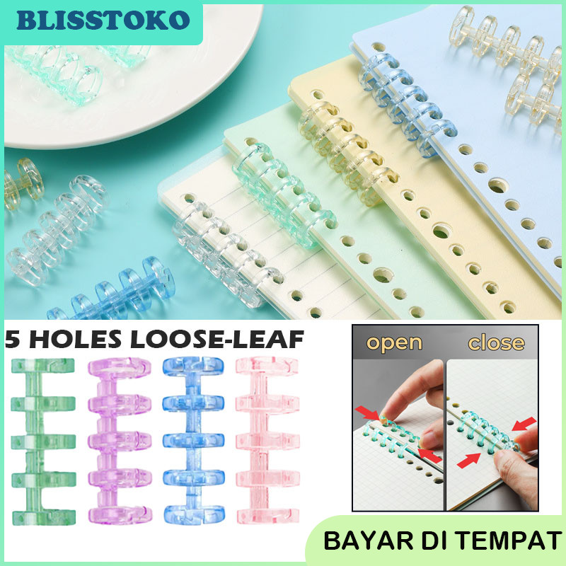 

DIY Binding Ring Binder ( 5 Rings ) Colors Tulang Bisa A4/B5/A5 Warna Macaron Pastel Morandi