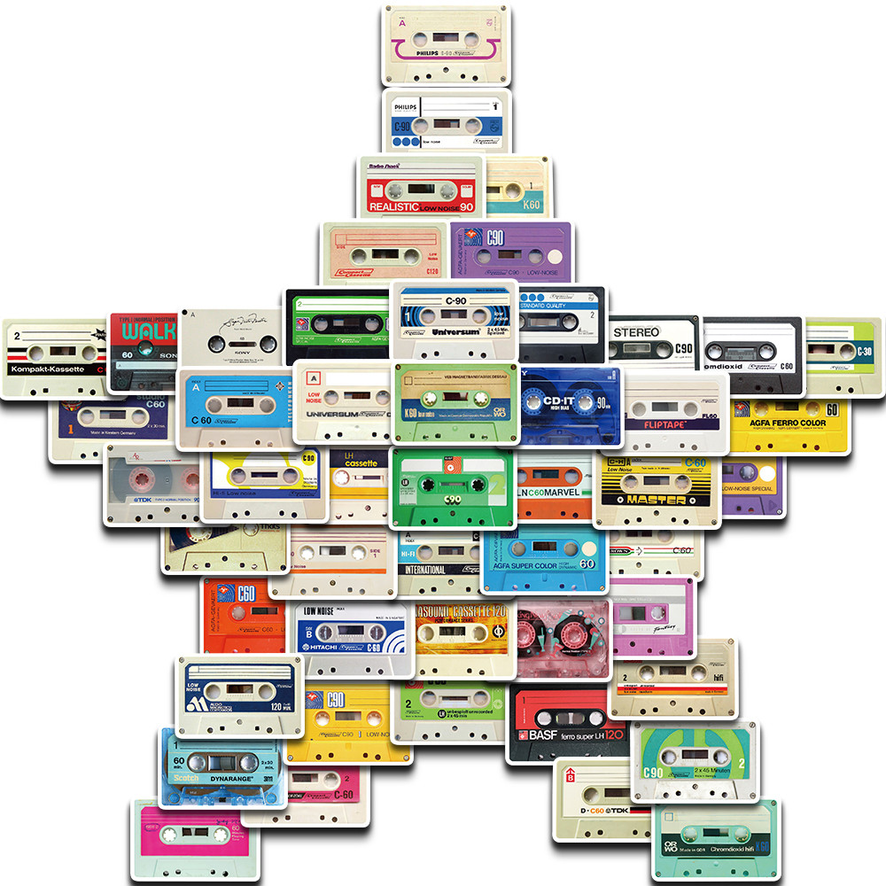 

50PCS Tape Stickers Style Nostalgia Stationery Aesthetic Creative Art Waterproof Luggage Laptop Phone Guitar Nostalgic Sticker