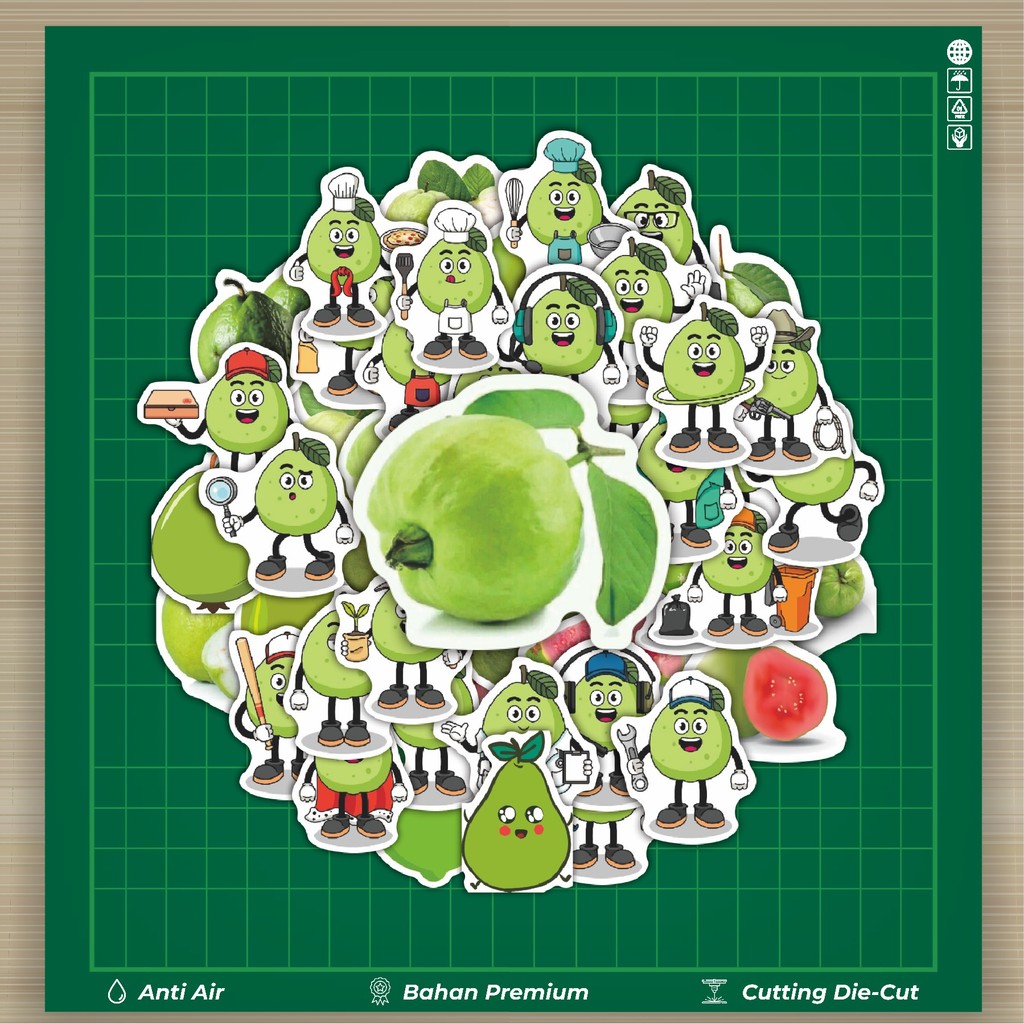 

HOT 50 PCS STIKER Stiker Buah Guava Stiker Fashion Cars Decal Dingin Kartu Album Custom Vinyl Anti Air- Sticker Aesthetic Buku Journal Koper Casing HP Tablet Laptop Helm Motor Botol Minum