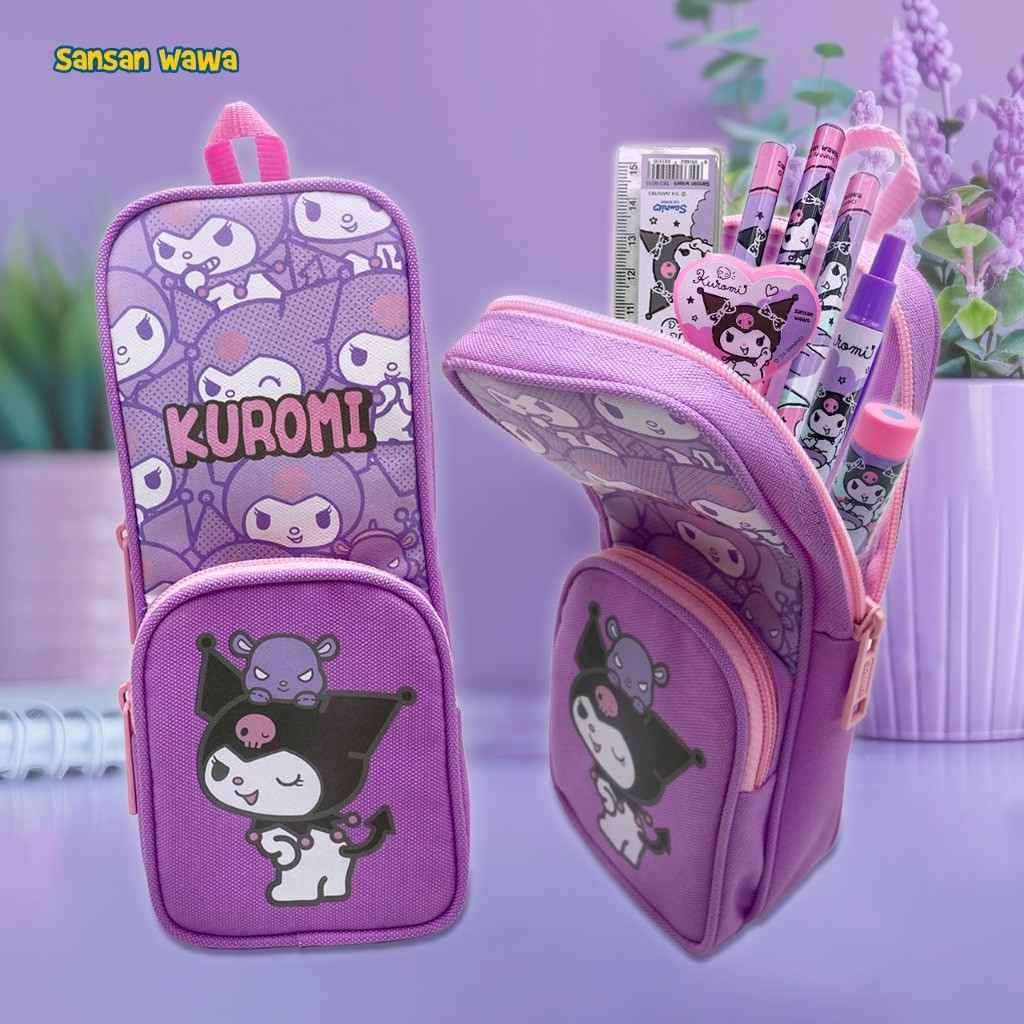 

Tempat Pensil Sanrio Kuromi, Hello Kitty, Cinnamoroll Original - size besar, muat banyak bisa untuk alat tulis / makeup