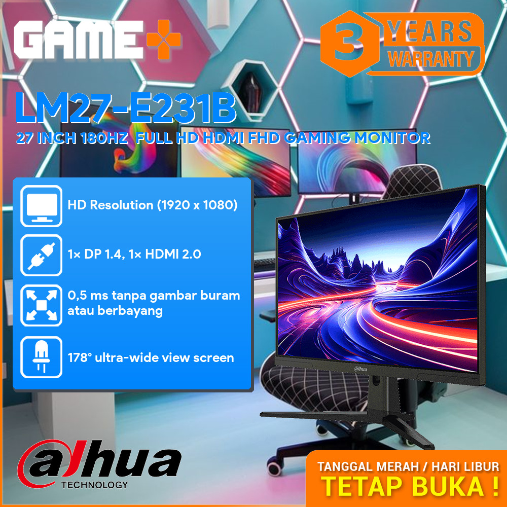 DAHUA LM27-E231B 27 INCH 180HZ  FULL HD HDMI FHD GAMING MONITOR