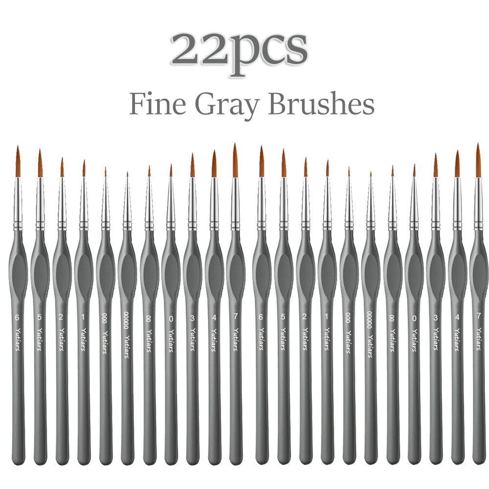 

22pcs Fine Gray Line Drawing Brush Gouache Oil Painting Pen Hook Line Manicure Student Art Supplies Special Color Stroke Tool
