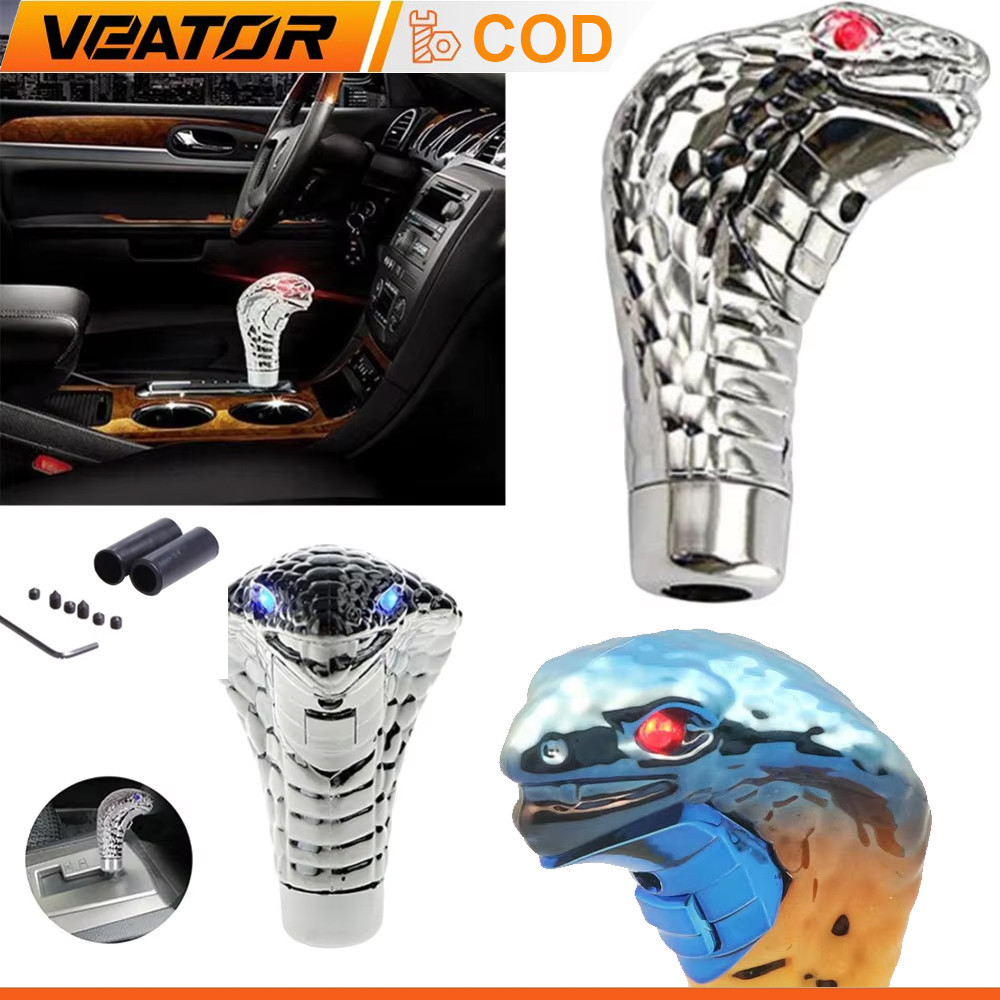 Tuas Pemindah Gigi Mobil Universal Berbentuk Ular Kepala Tuas Pemindah Bercahaya Tongkat Kenop Pemin