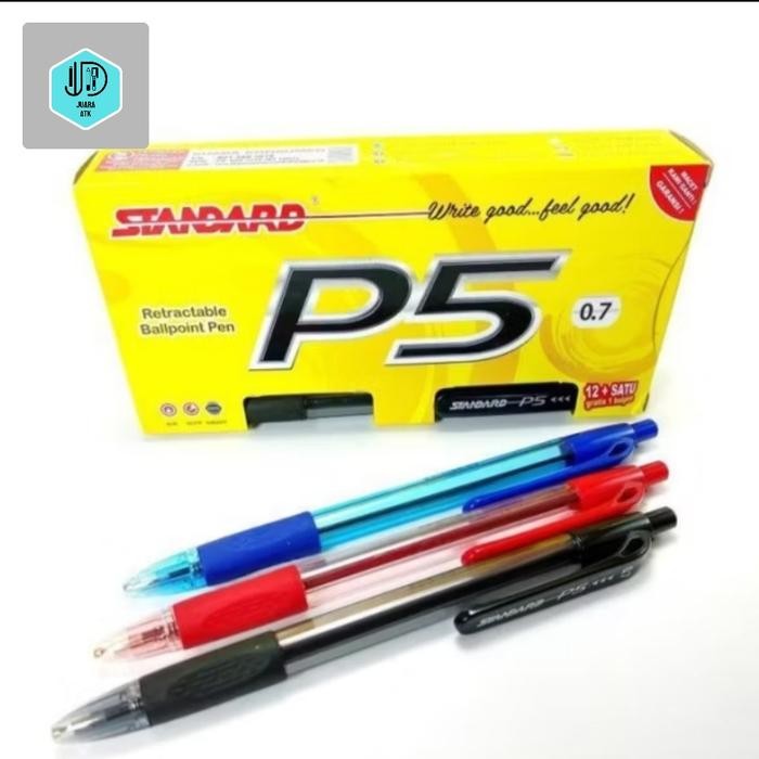 

Pulpen Standard P5 0.7 mm / STANDARD P 5 (1PAK) + - Hitam