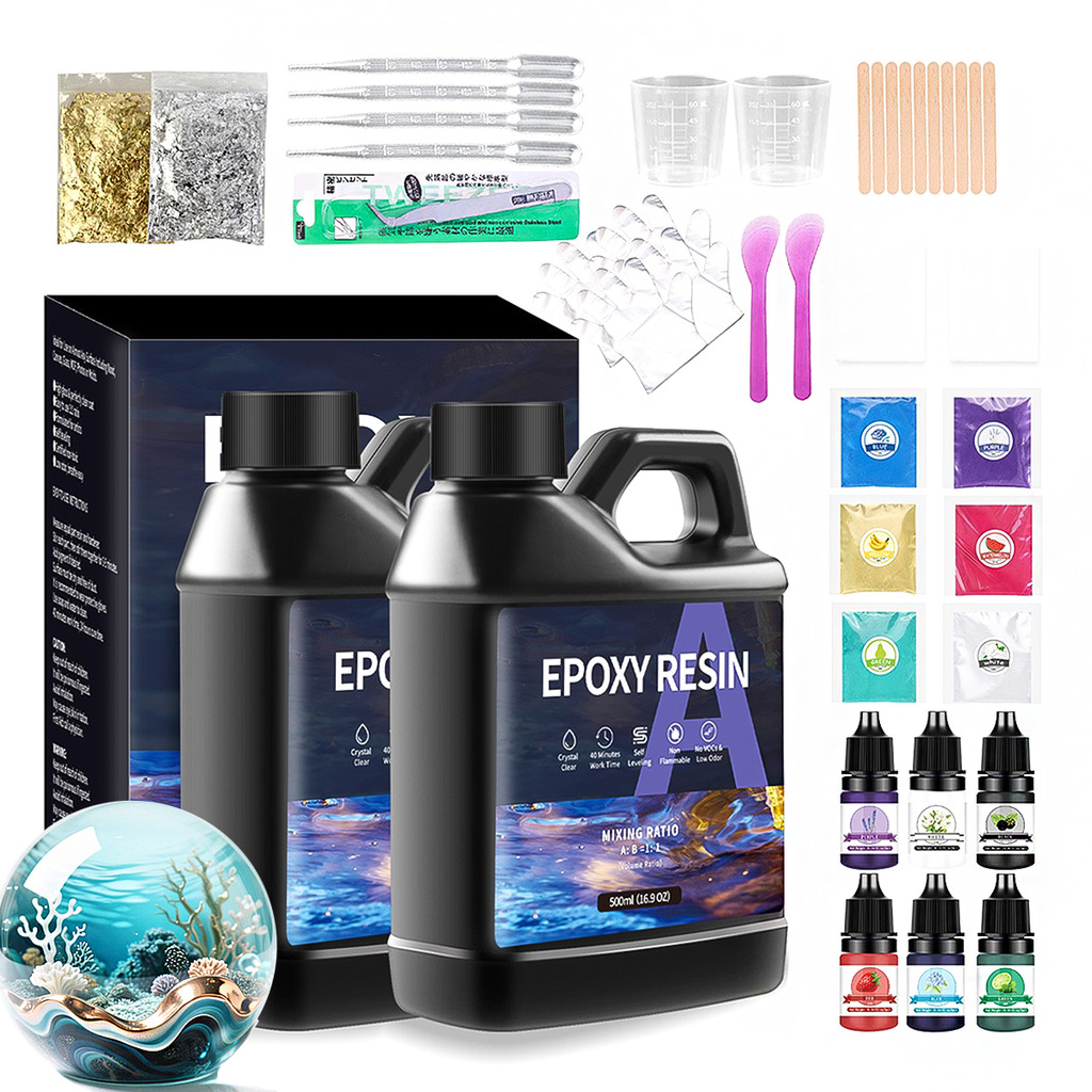 

1000ml Epoxy Resin Kits Crystal Clear Resin Kit Hardener for DIY Craft Resin Mold Casting Jewelry Making Coating High-Definition