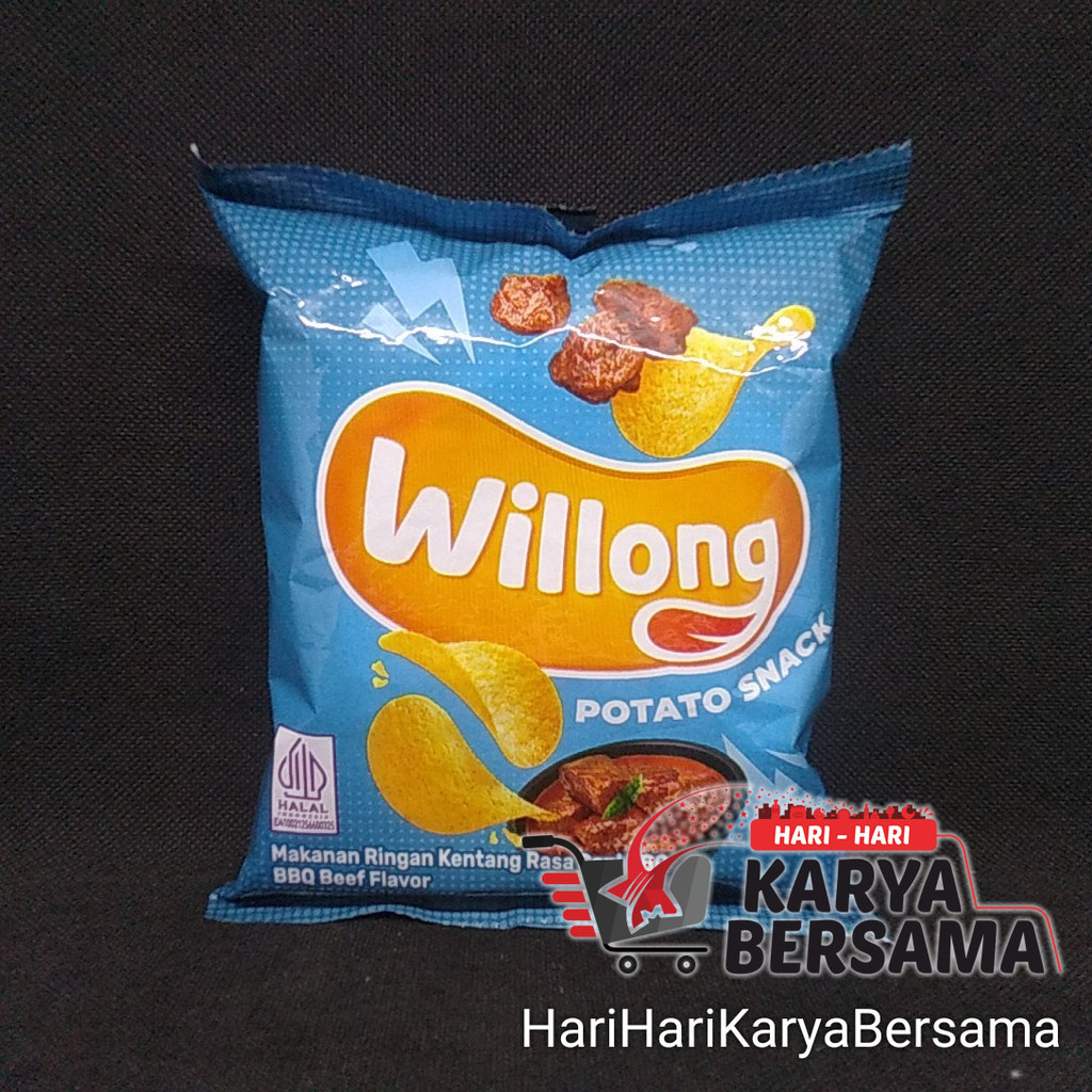 

MAKANAN RINGAN SNACK WILLONG POTATO SAPI BBQ 22GR