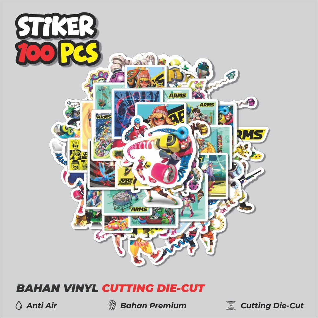 

Terbaru! 50 pcs Stiker Game Series Nintendo Arms Karakter Mix Dekorasi Lucu Kreatif untuk Notebook, Skateboard, HP