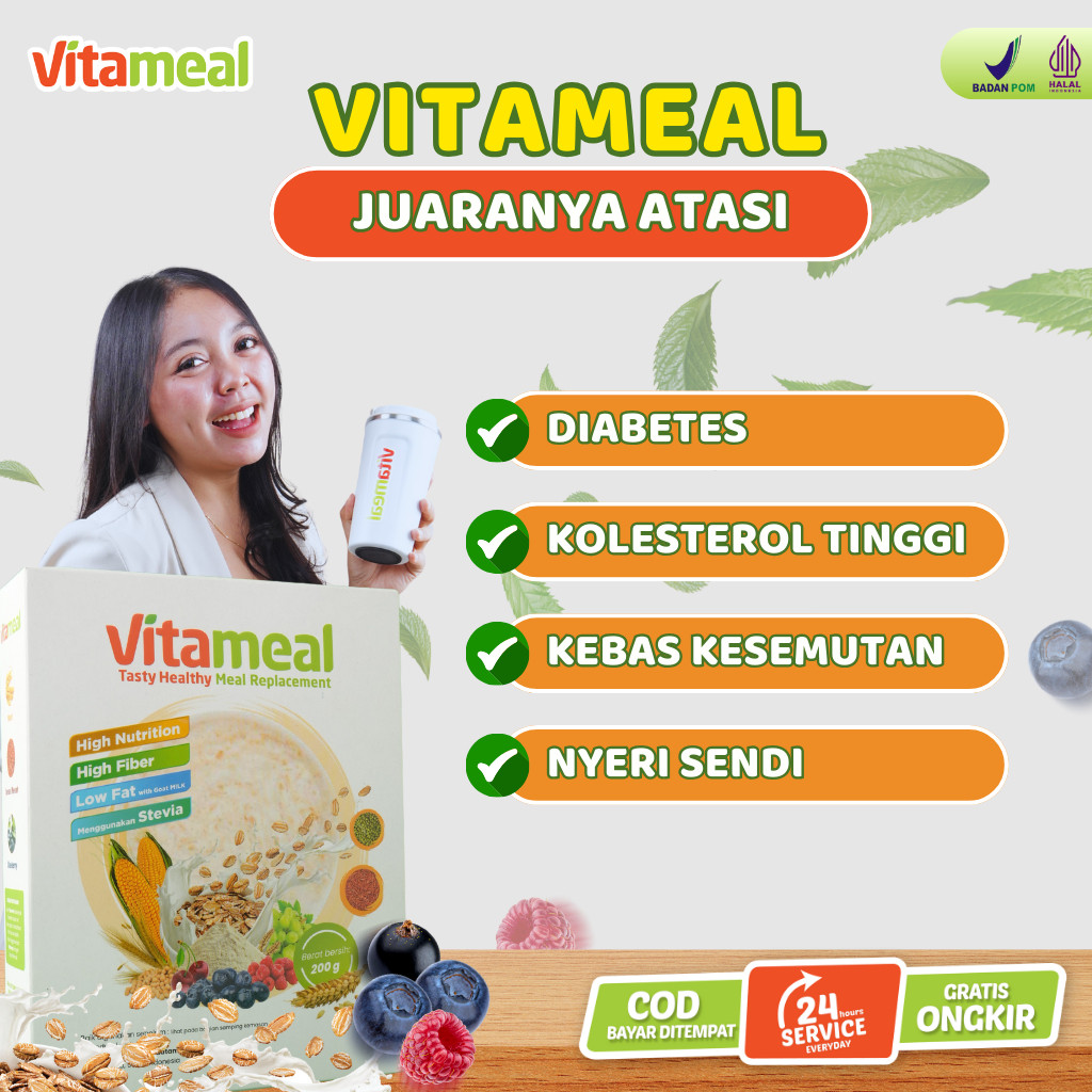 

[ AMPUH ] Vitameal Sereal Multigrain Sehat Bantu Cegah Diabetes Kolesterol Bahan Alami Tanpa Efek Samping Turunkan Gula Darah FITAMEAL SUPERFOOD