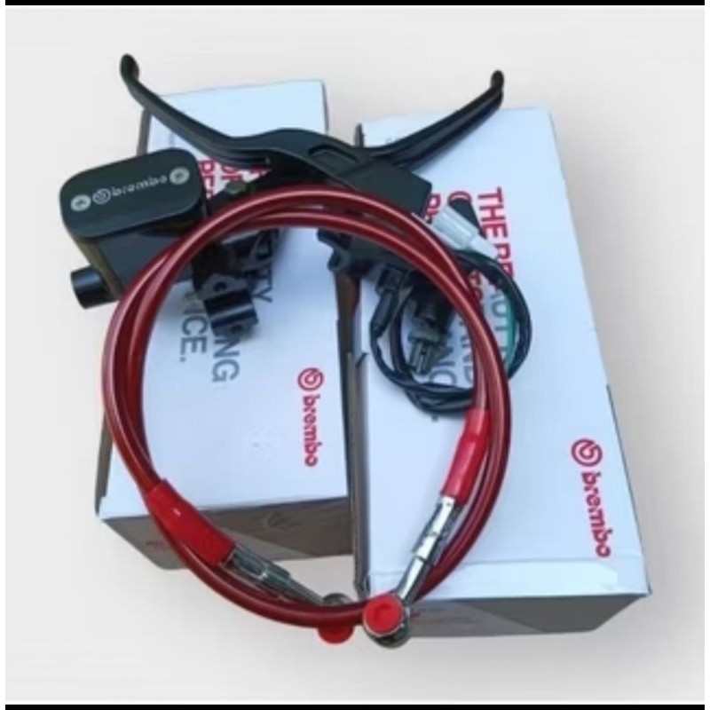 Paketan murah master rem plus selang rem depan universall semua motor master rem brembo oval kotak p