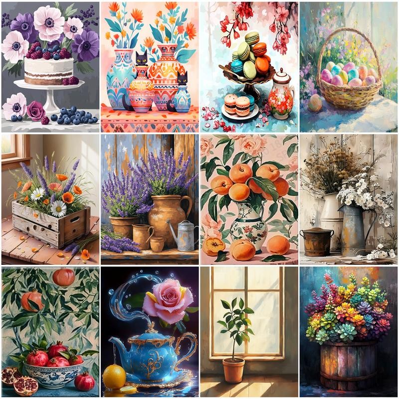 

RUOPOTY Paintings For Painting By Numbers Items on the table Arts Crafts Watercolor Color Markers Paint Kit Diy Set Art Supplies