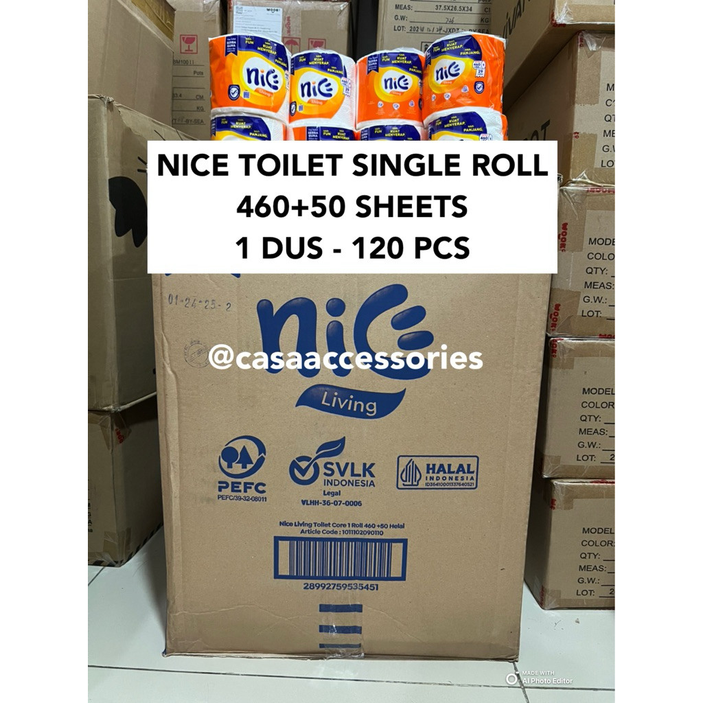 Tissue Toilet Nice Bathroom Nice 460 + 50 3 Ply - 1 DUS  ISI 120 Roll / Tissue toilet tebal / Tisu N