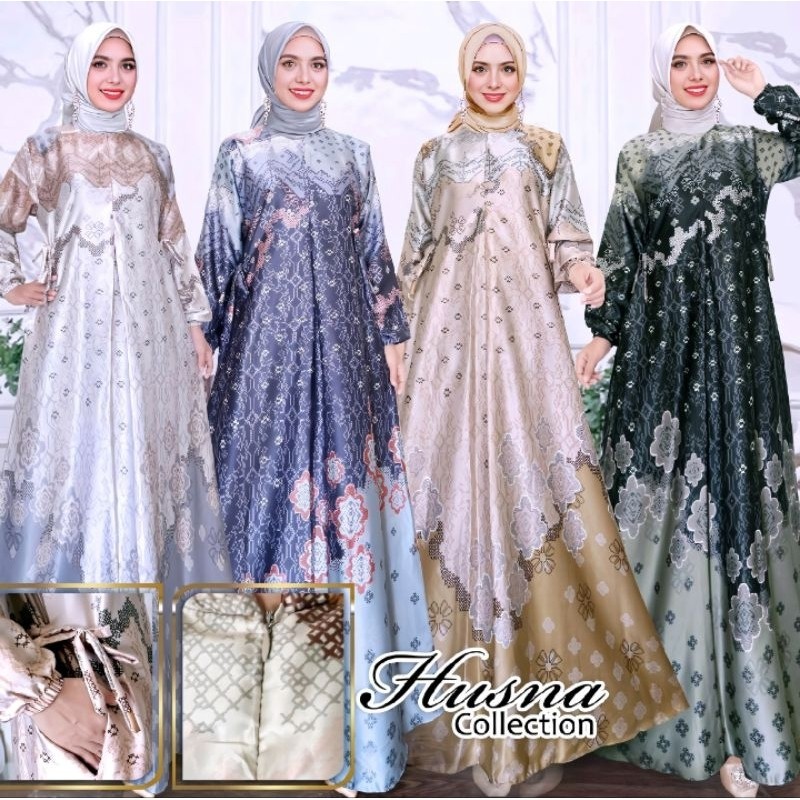 KALIIDRI Gamis Silk Premium Motif Emily Ld 100 sampai Ld 130 - Gamis silk Terbaru - Gamis silk premi