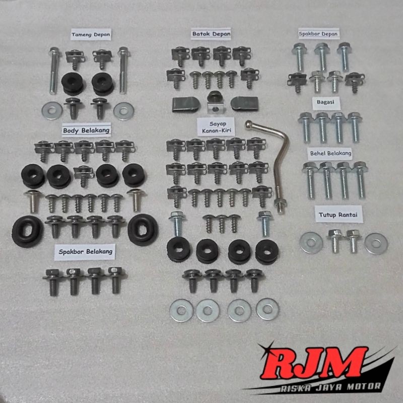 Baut Full Set  Body Yamaha Vega ZR 115 Karbu Karburator Lama Lengkap