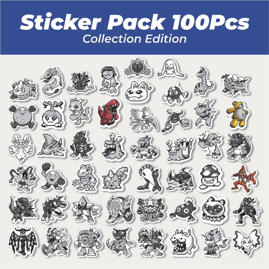 

Hot Stiker Pixel Digimon V71 Lucu Anti Air Stikers Berperekat Waterproof Sticker Decal Buat Motor Helm Buku Journal Koper Casing HP Laptop Botol Minum