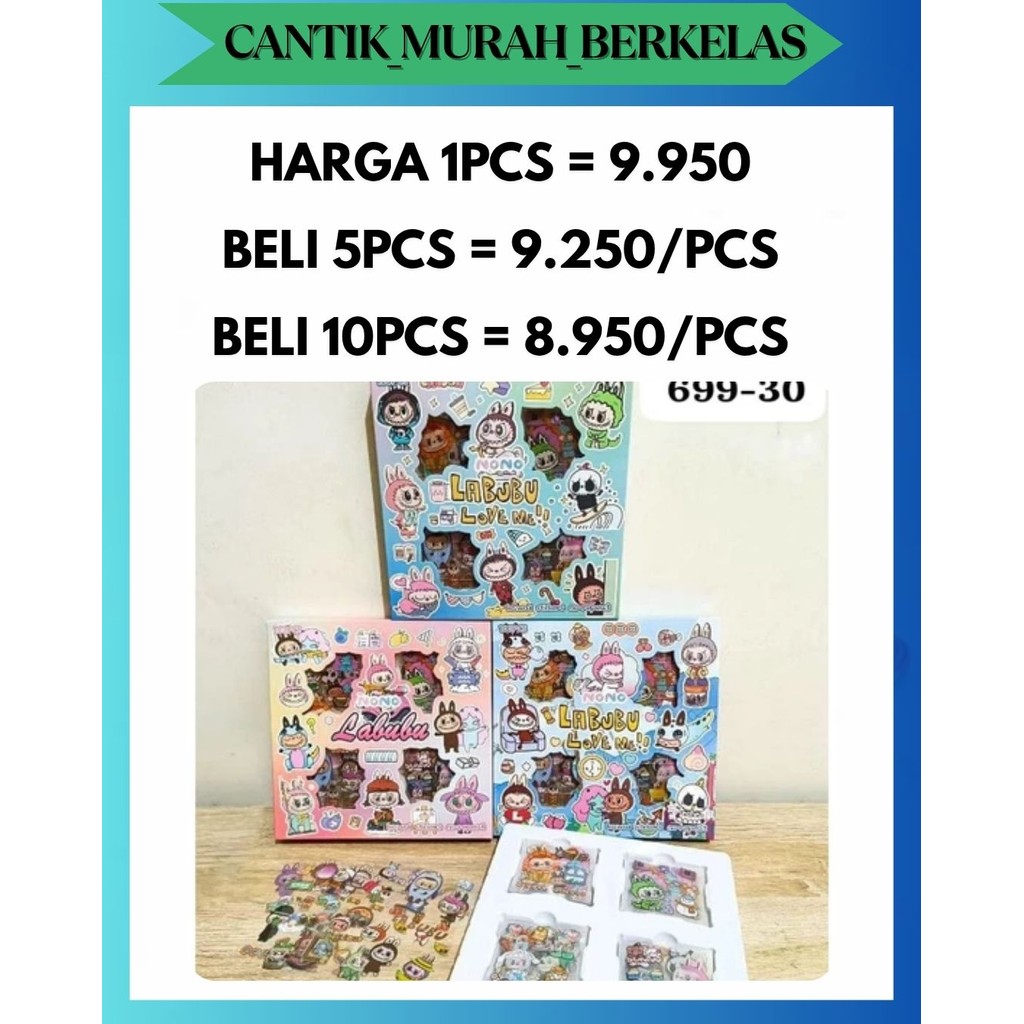 

CMB STICKER LABUBU VIRAL MOMO NONO ISI 100 LEMBAR / BOX WATERPROOF PET STIKER NEW