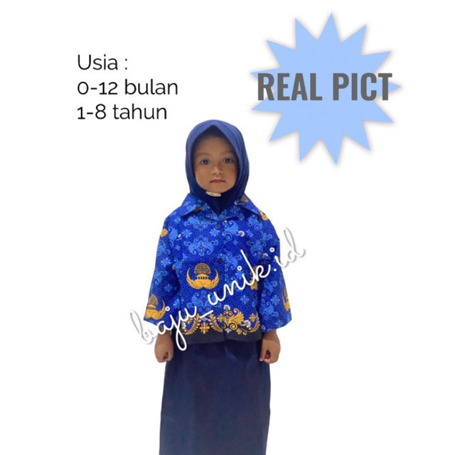 TIO.SHOP [READY STOCK] SETELAN SERAGAM KORPRI PNS PEREMPUAN NEWBORN BAYI ANAK TK SD/KOSTUM GURU PNS 