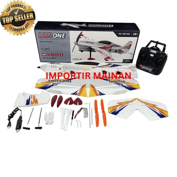 rc plane brushless QIDI-550 6 channel 6-axis gyro 3D/6G pesawat rc remote control plane mainan anak 