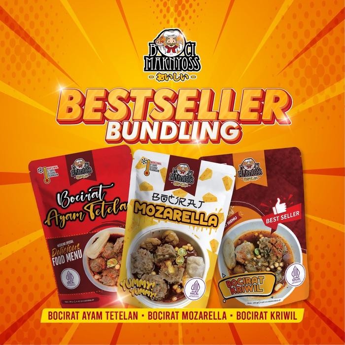 

Umbara.shop Paket Bestseller Maknyoss ( Bocirat Kriwil , Bocirat Mozarella , Bocirat Ayam Tetelan ) - -