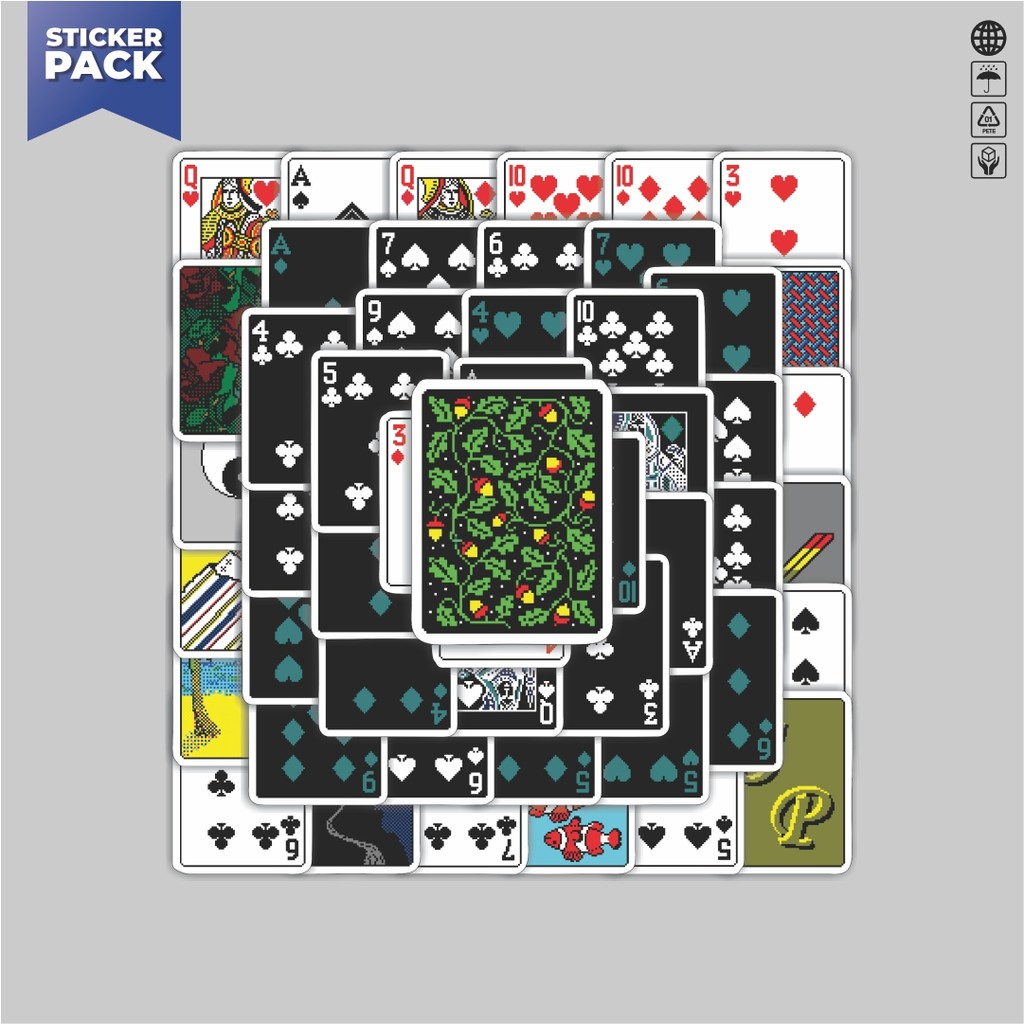 

[100PCS]Stiker Pack Stiker Kartu Poker V6 Aesthetic Vinyl Anti Air Dekorasi Sticker Laptop Buku Journal Koper Helm Casing HP Gitar Helm Skateboard