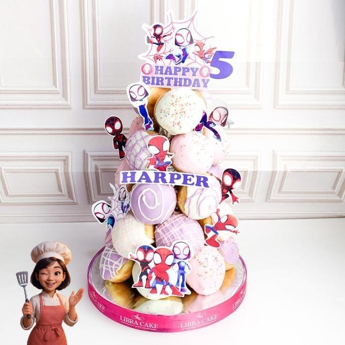 

Donat/Donat Ulang Tahun/Donat Tower Tema Spiderman/Donat Birthday Catering Malang DMT