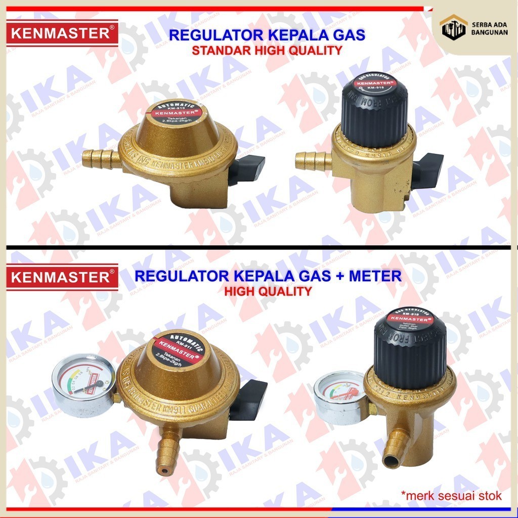 REGULATOR KEPALA GAS + METER KENMASTER ORI 100% AMAN STANDART SNI TOP
