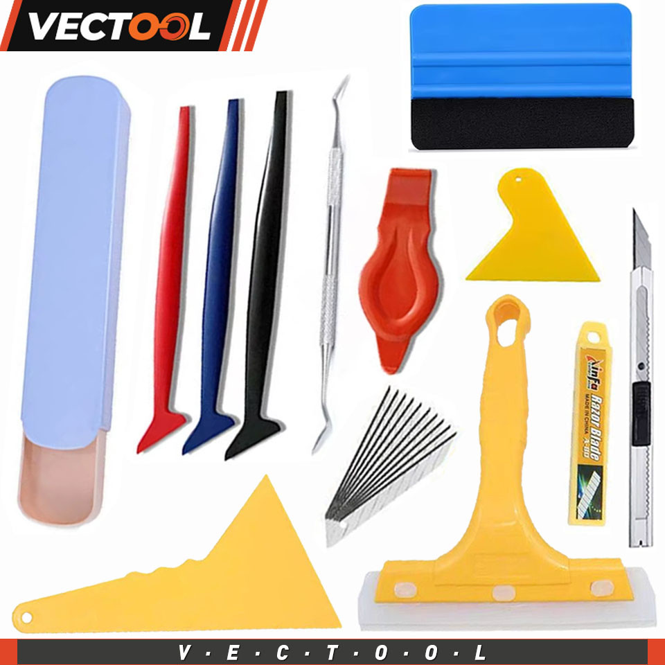 Alat Pembersih Kaca Film Bodi Mobil, Aplikator Pengikis Kaca Film Vinyl, Aksesori Mobil