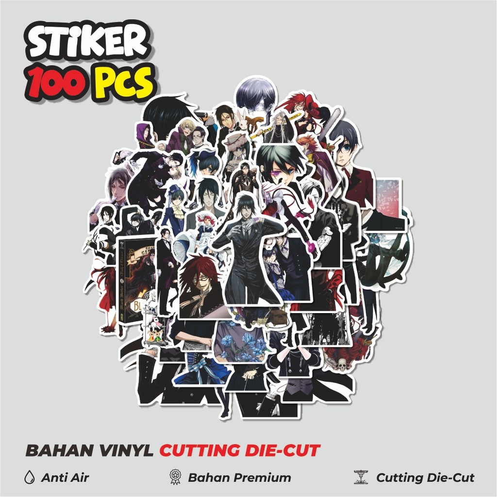 

Terbaru! 50 pcs Stiker Anime Black Butler Char Mix 1Dekorasi Lucu Kreatif untuk Notebook, Skateboard, HP