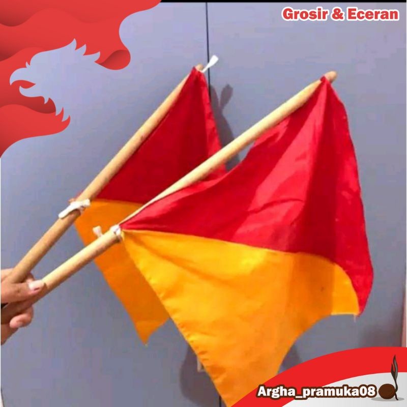 BENDERA SEMAPOR Bendera Semaphore Sepasang/ Stik Semaphore/Semaphore+stik