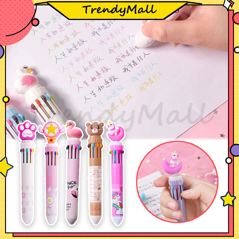 

Bolpoin 10 Warna Karakter Lucu/pulpen mekanik 10 warna/pulpen motif 10 warna lucu imut/Cute cartoon 10-color ballpoint pen for students Pen 10 warna warni