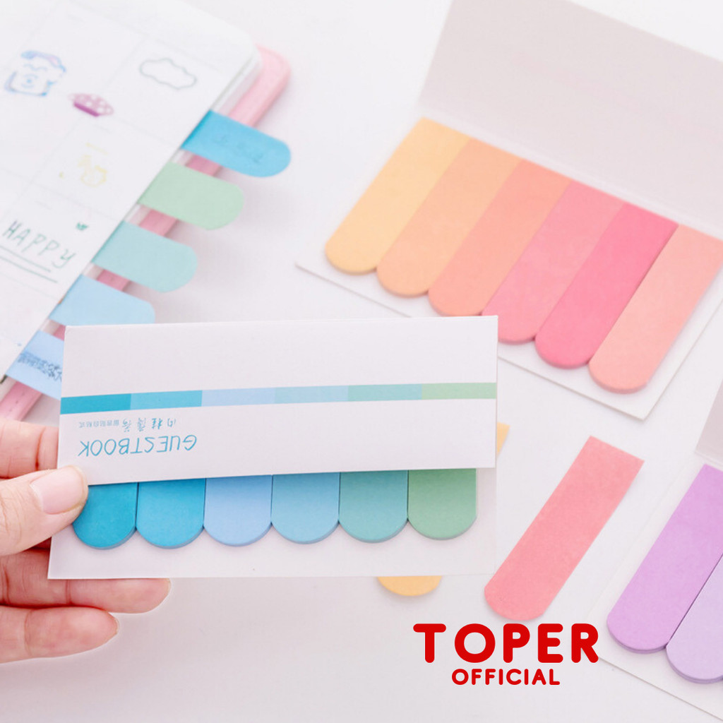 

TOPER Sticky Notes Isi 120 Lembar Gradasi 6 Warna Rainbow Lucu Catatan Tempel Memo Stick Note Aesthetic Cute Color Soft Pastel Macaroon Penanda Halaman Buku Pembatas Kertas Estetik Guestbook