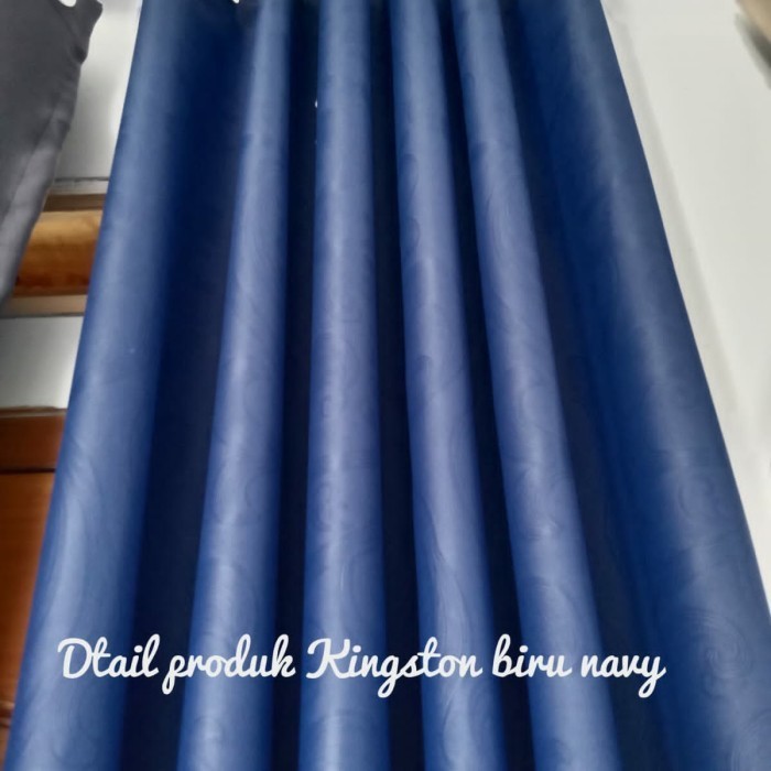 gorden jendela minimalis horden blackout polos biru navy//blue - Biru navy, 140 x 250cm