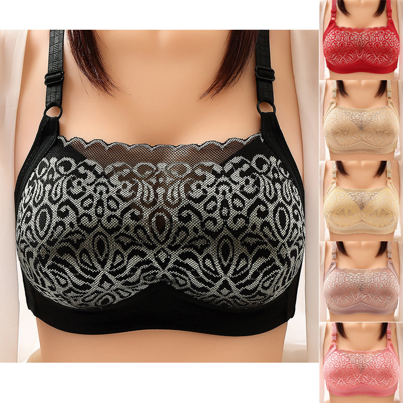 Renda Dukungan Atas Push Up Bra Seamless Pakaian Dalam Wanita Bh Lingerie Sexy Tanpa Kawat Kancing D