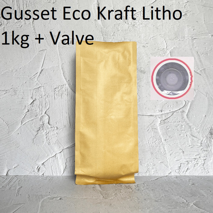 

Kemasan Kopi Gusset Quad Seal 1Kg + Valve - ECOPACK KRAFT LITHO IMPORT - 1 kg