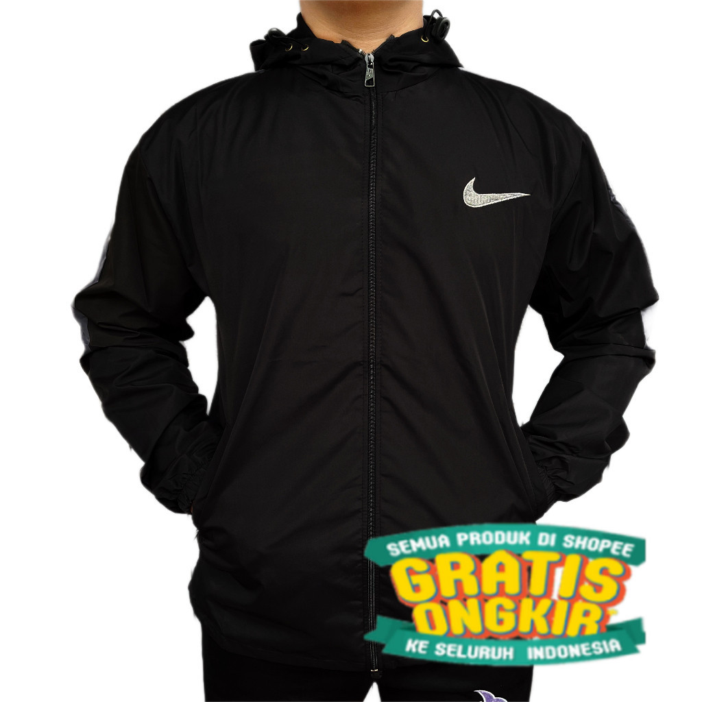 Jaket Parasut Harian Dan Olahraga Pria Wanita Nike Anti Air Bahan Despo/ Pink Merah Ungu