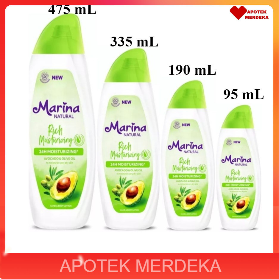 Marina Body Lotion Rich Moisturizing / Marina Handbody Lotion Natural Rich Moisturizing - Avocado / 